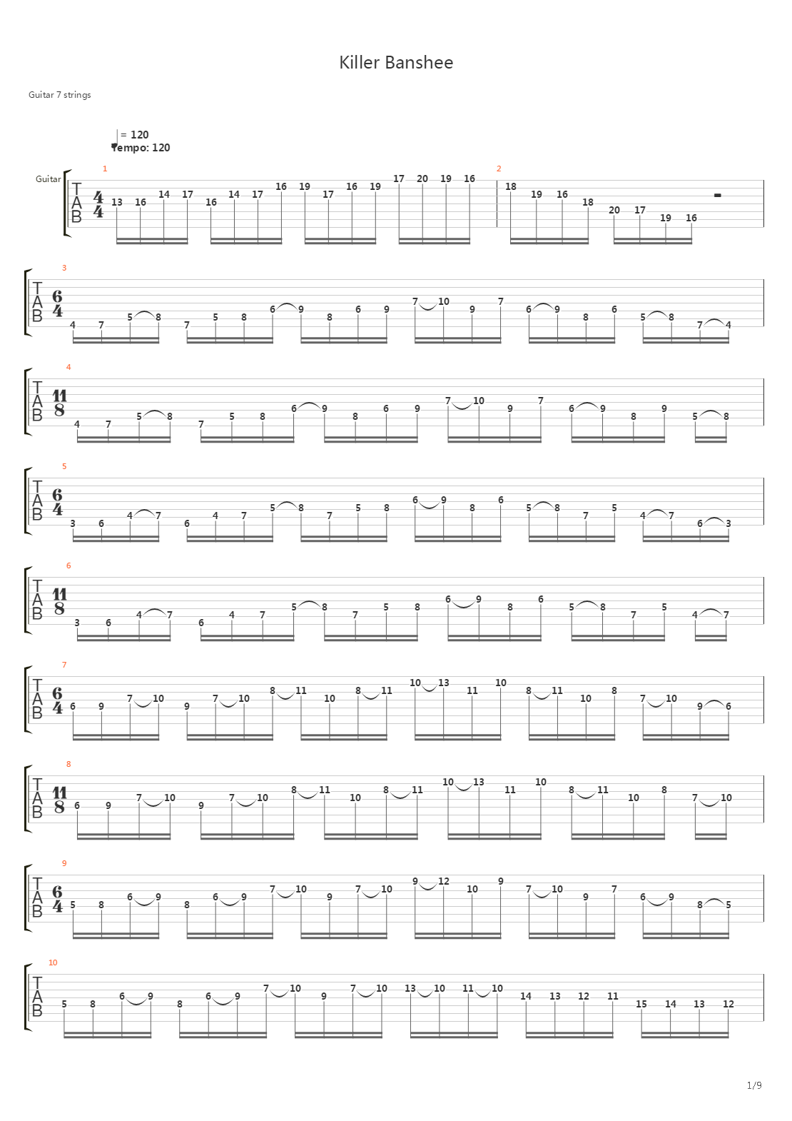 Killer Banshee吉他谱