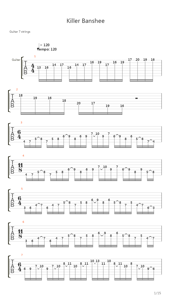 Killer Banshee吉他谱