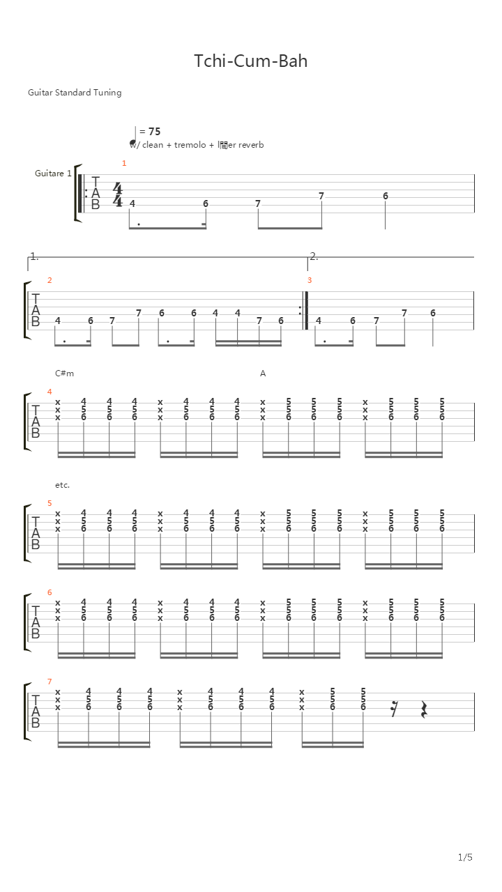 Tchi-Cum-Bah吉他谱