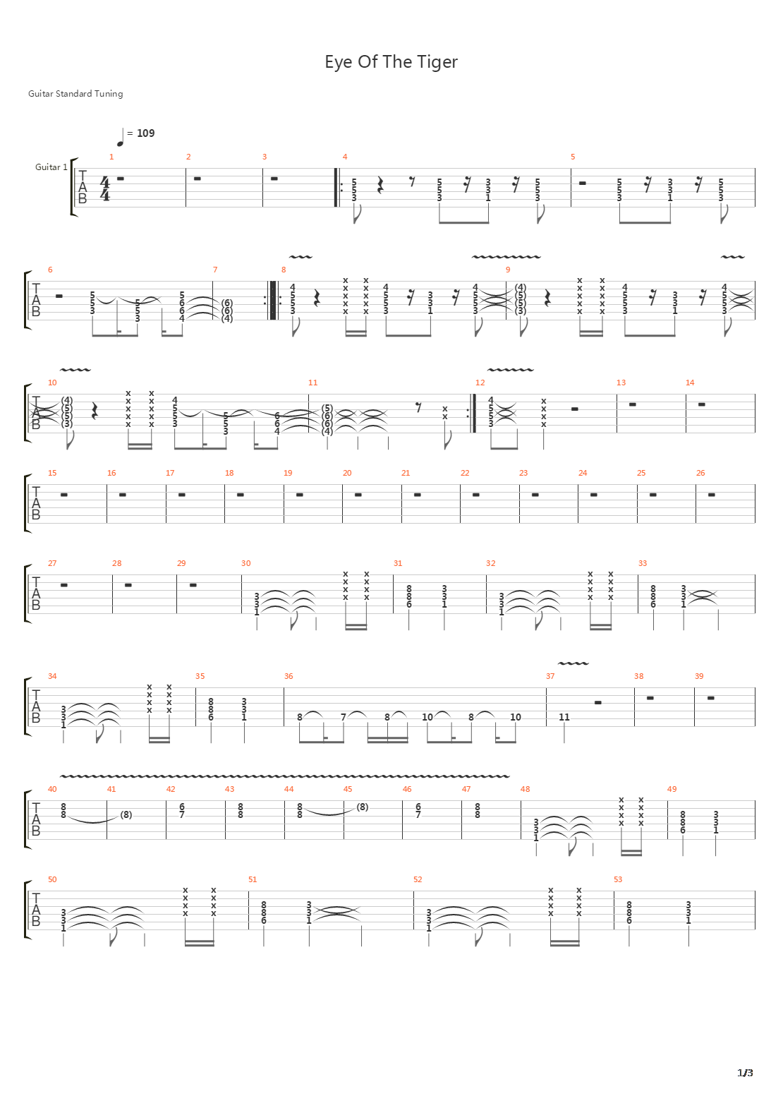 Eyes Of The Tiger吉他谱