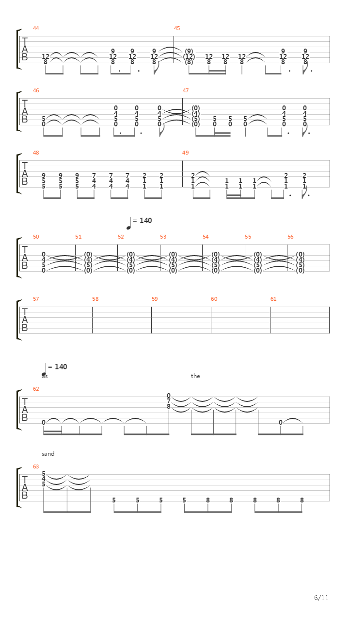 Slave吉他谱