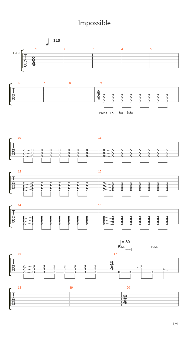 Impossible吉他谱