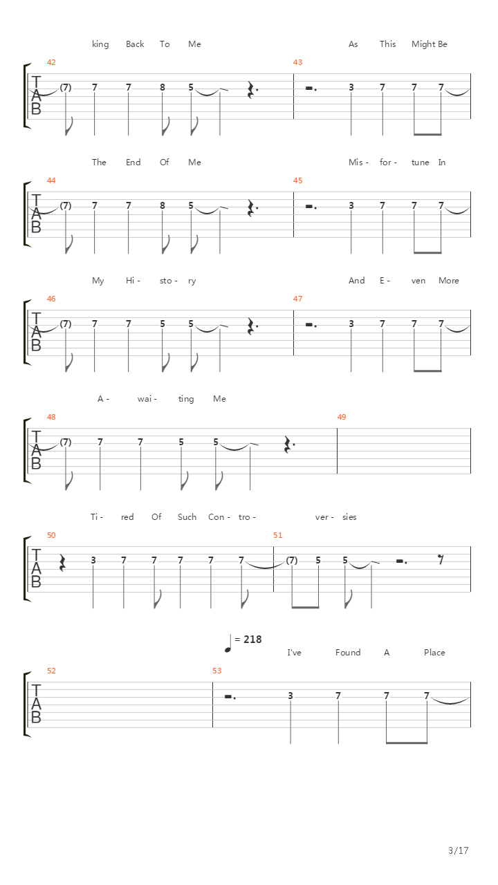 Singularity吉他谱