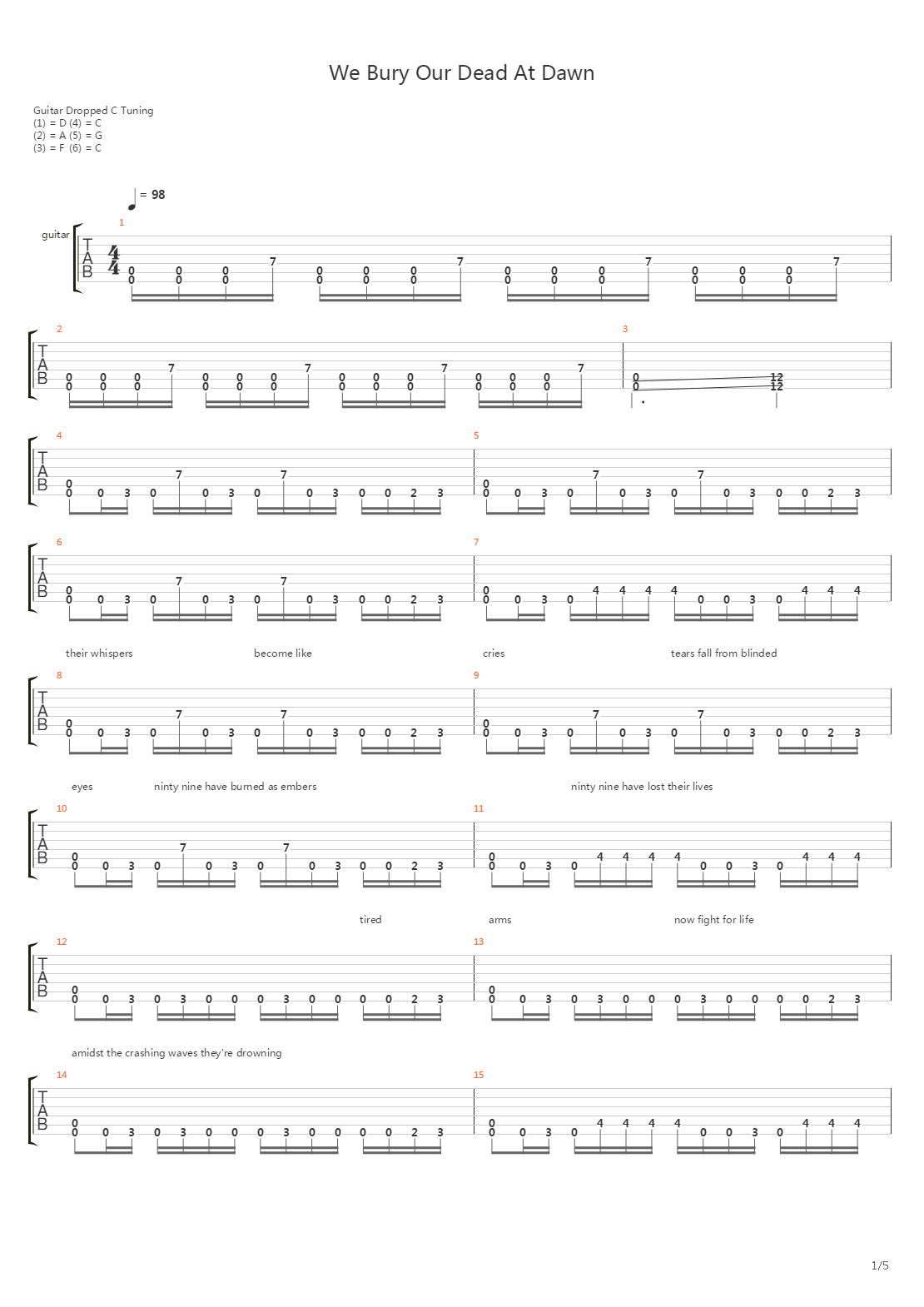 We Bury Our Dead At Dawn吉他谱