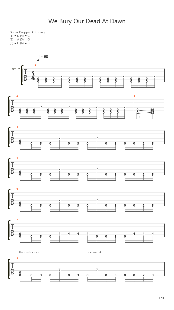 We Bury Our Dead At Dawn吉他谱