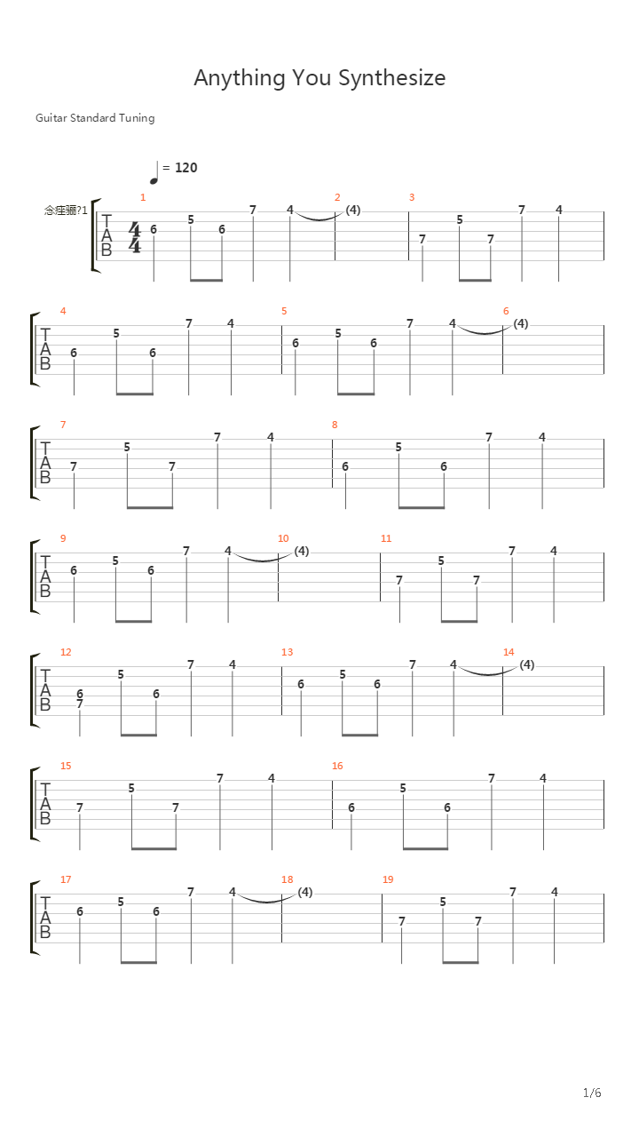 Anything You Synthesize吉他谱