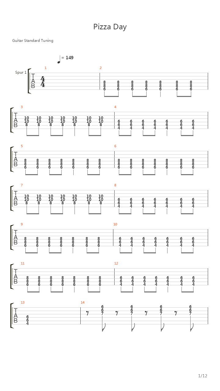 Pizza Day吉他谱