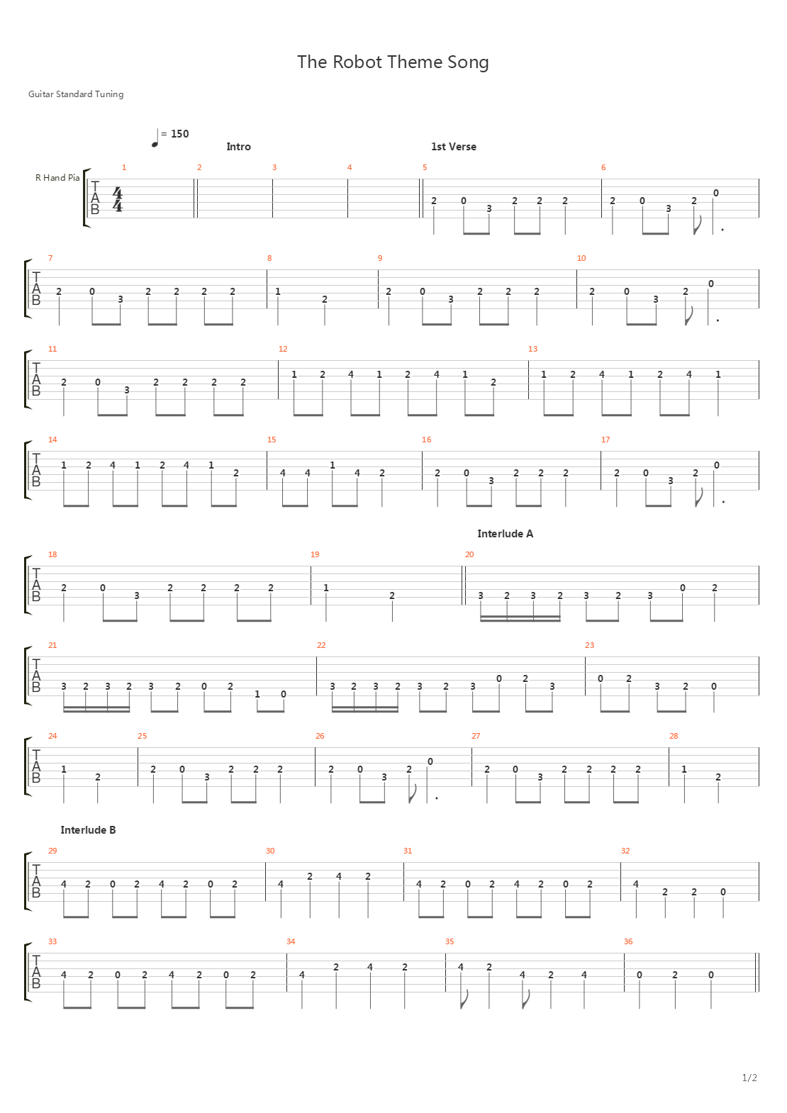 Robot Theme Song吉他谱