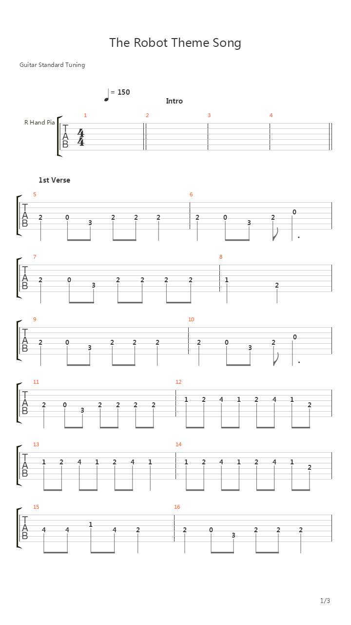 Robot Theme Song吉他谱