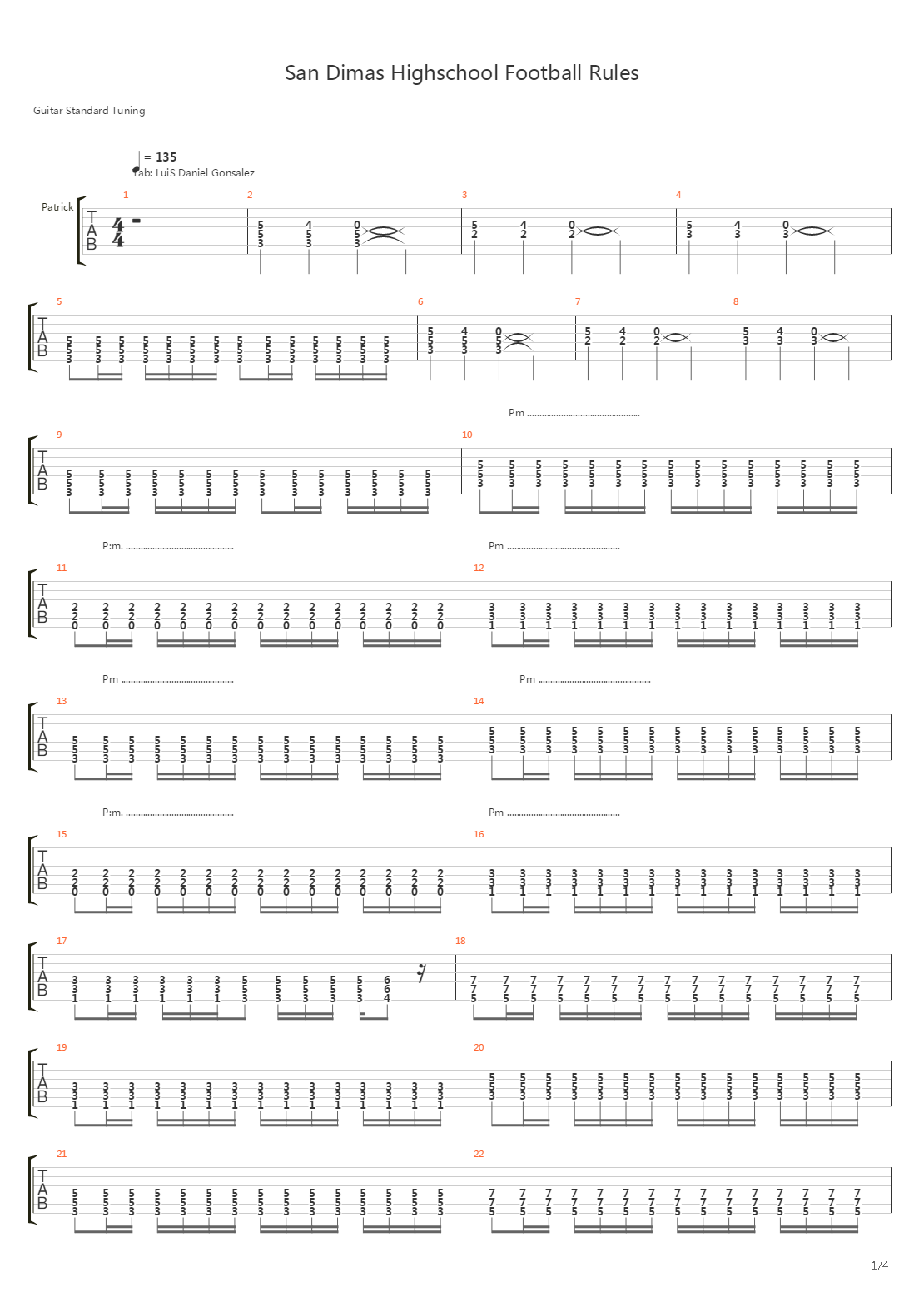 San Dimas Highschool Football Rules吉他谱
