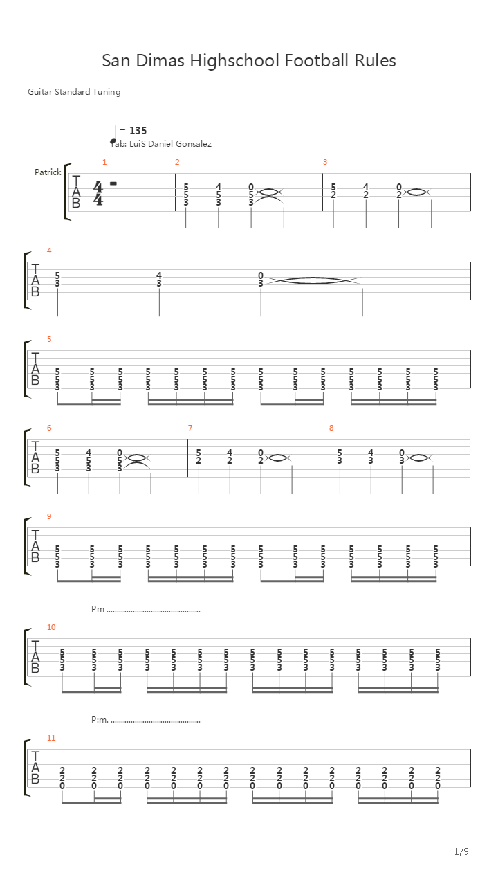 San Dimas Highschool Football Rules吉他谱