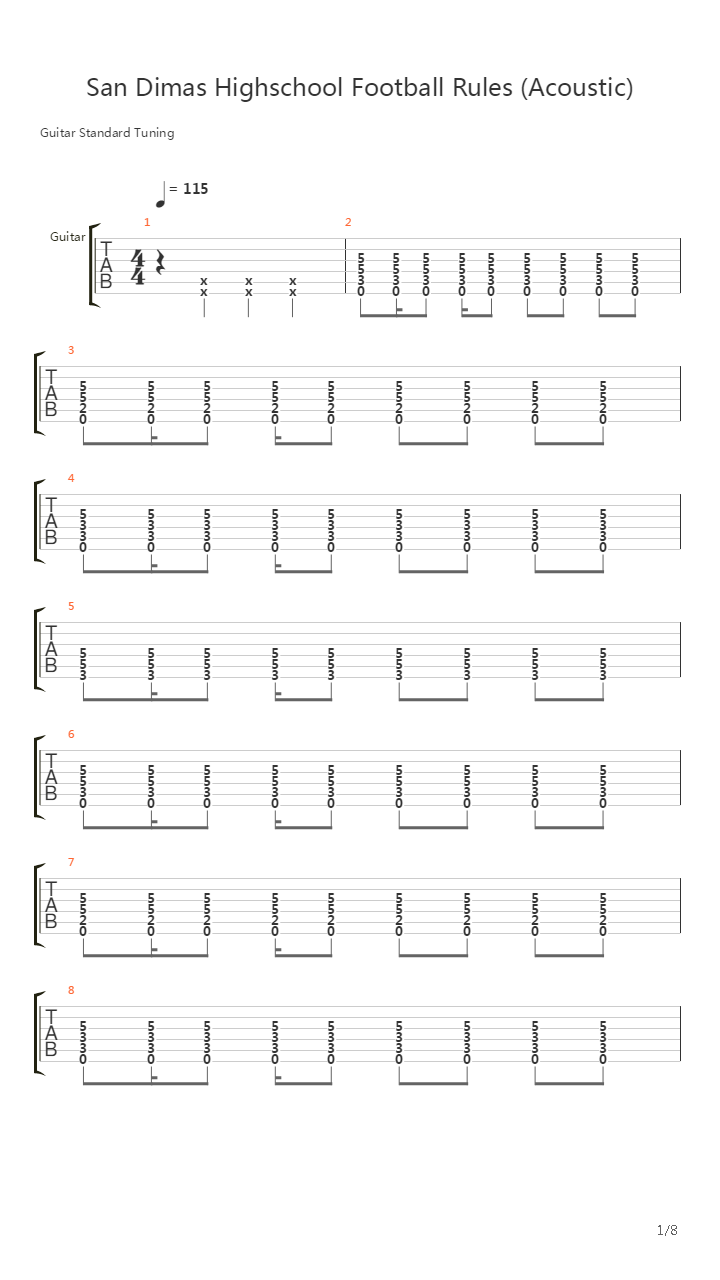 San Dimas Highschool Football Rules (Acoustic)吉他谱