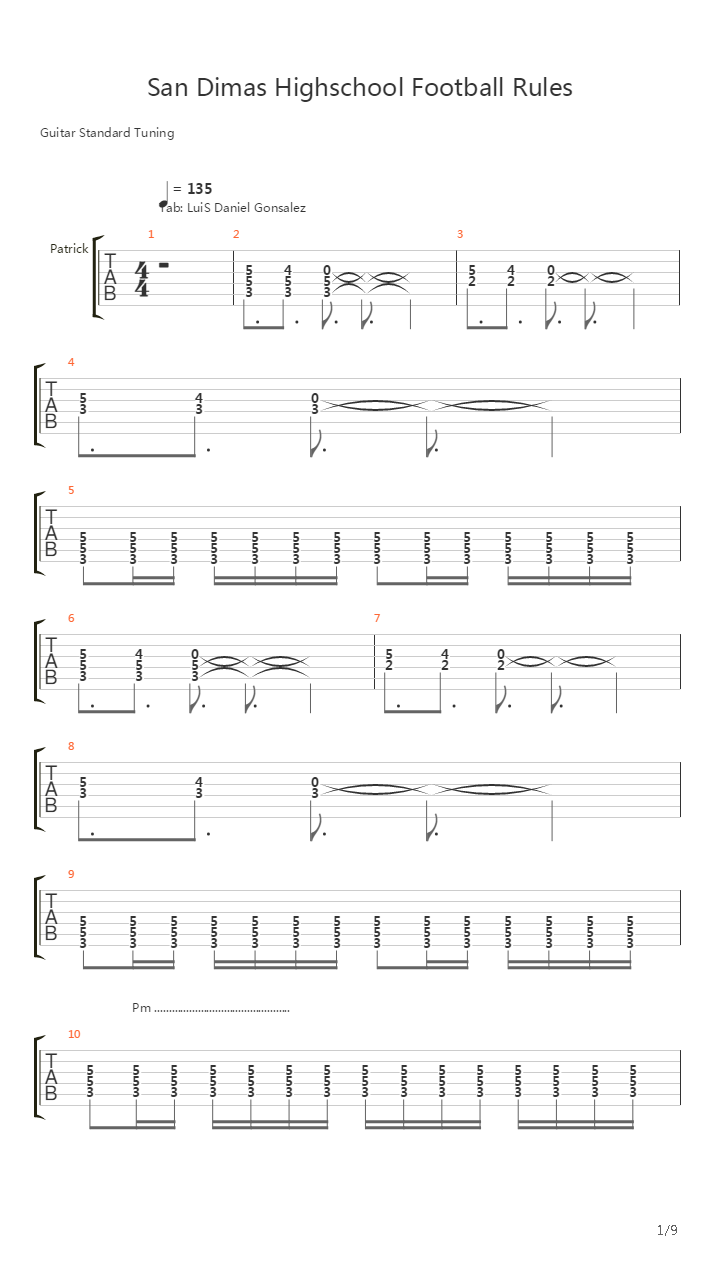San Dimas Highschool Football Rules吉他谱