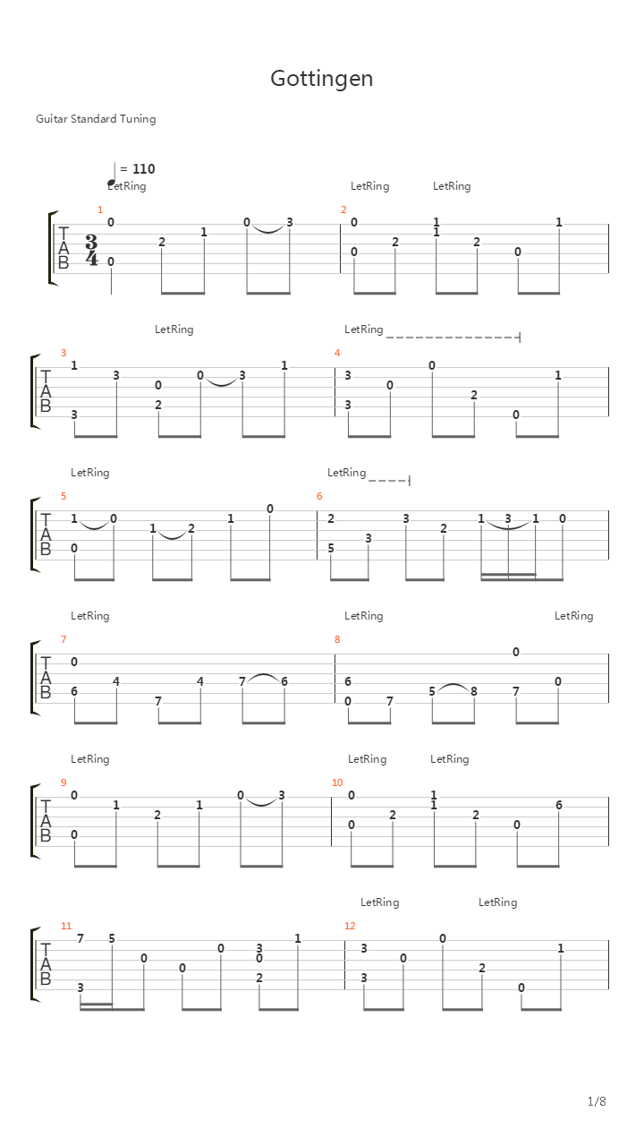 Gottingen吉他谱