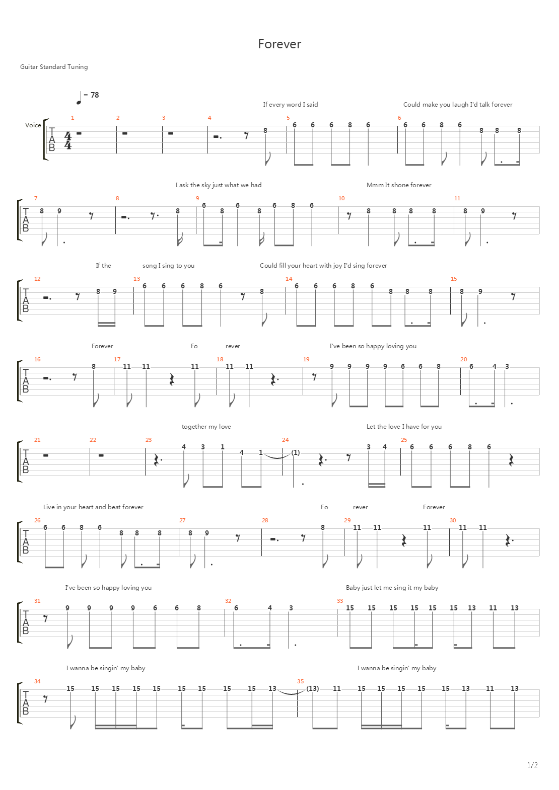 Forever吉他谱