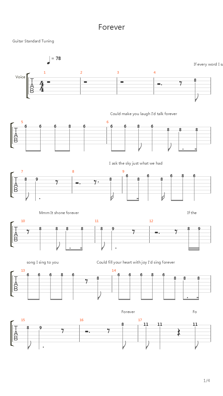Forever吉他谱