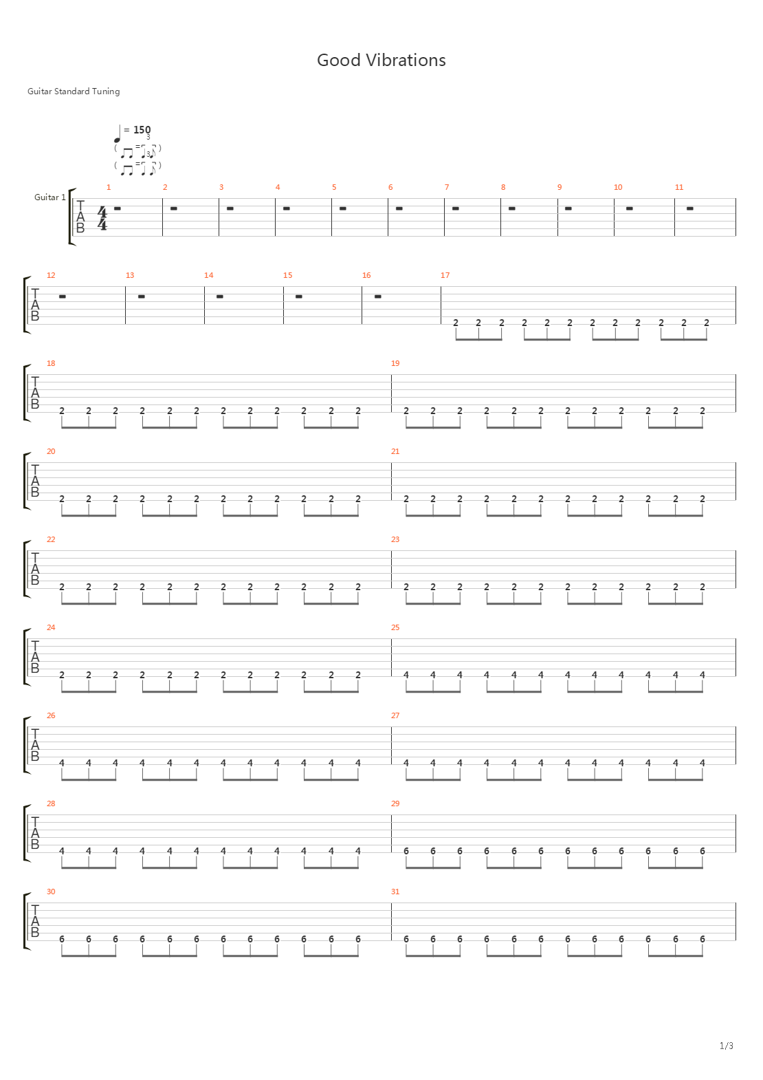 Good Vibrations吉他谱