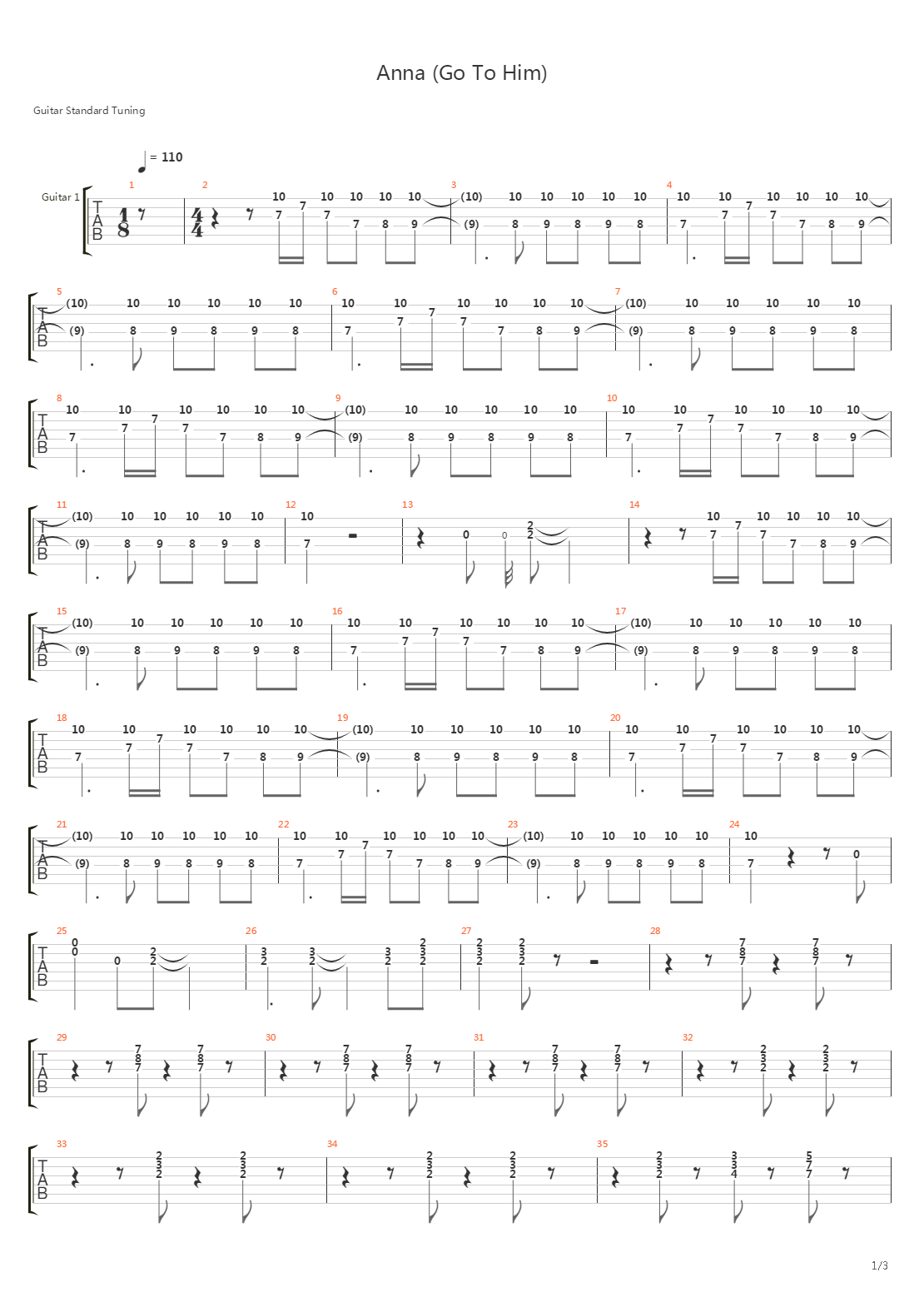 Anna (Go To Him)吉他谱