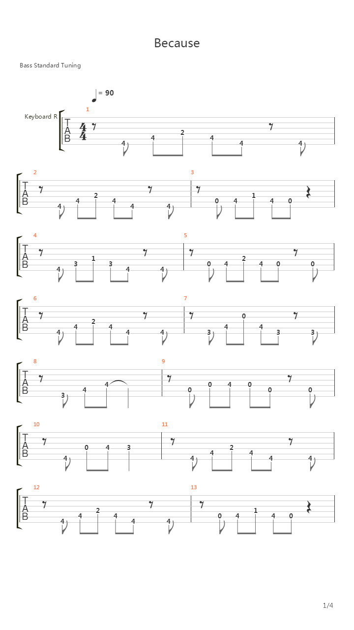 Because吉他谱