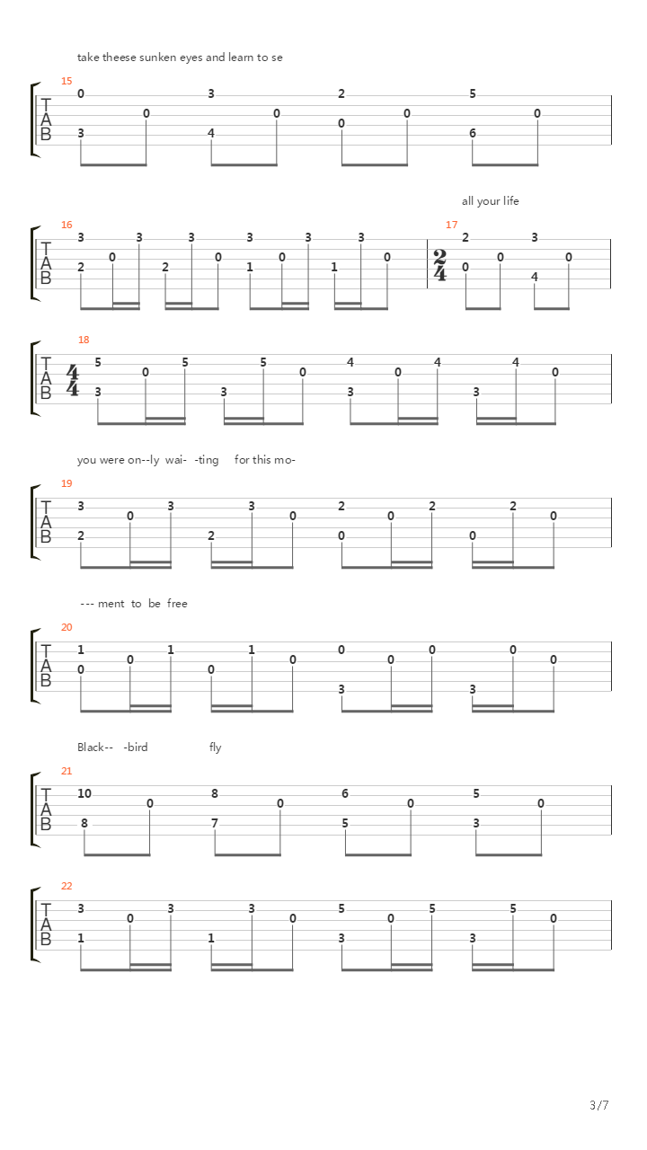 Blackbird吉他谱