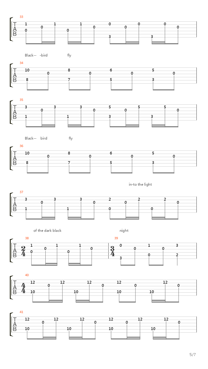Blackbird吉他谱