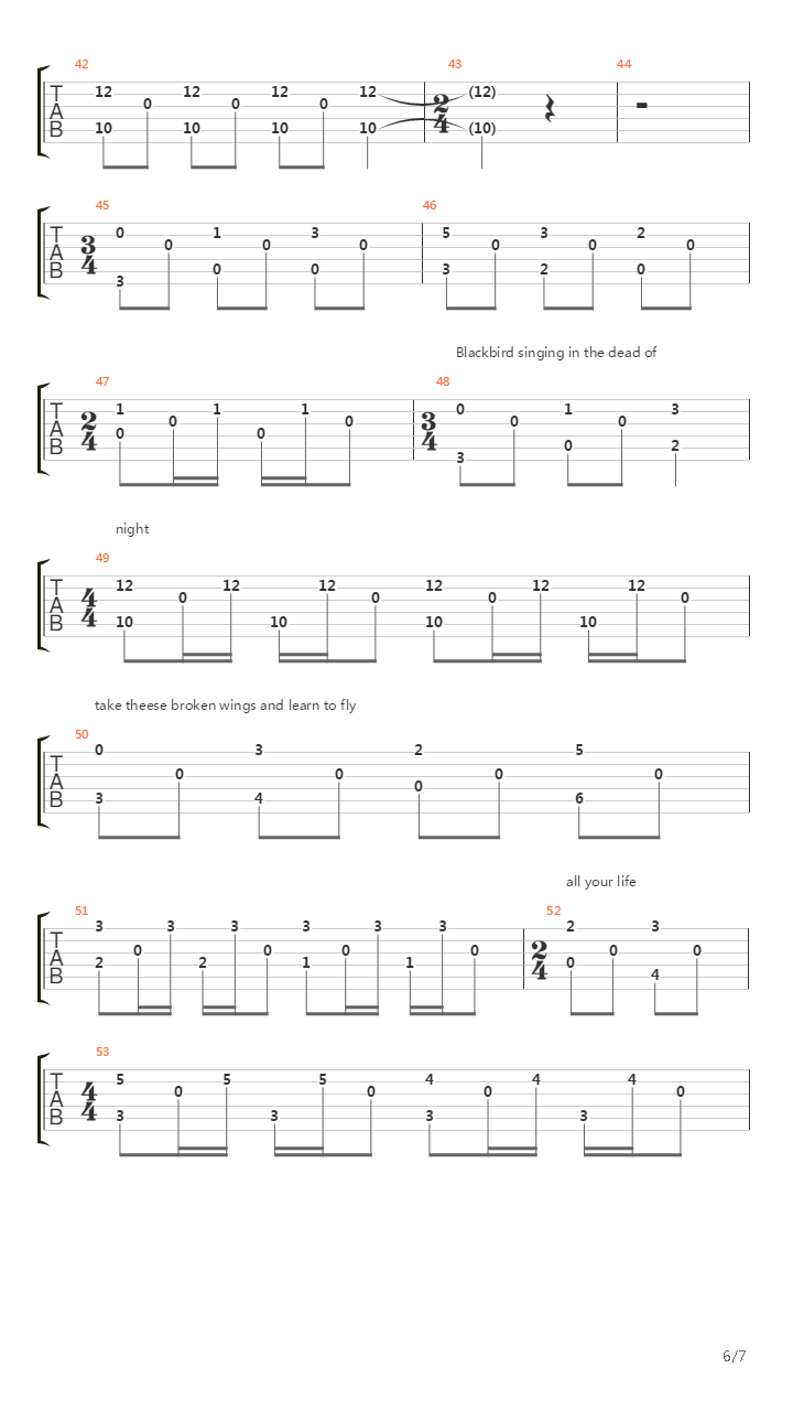 Blackbird吉他谱