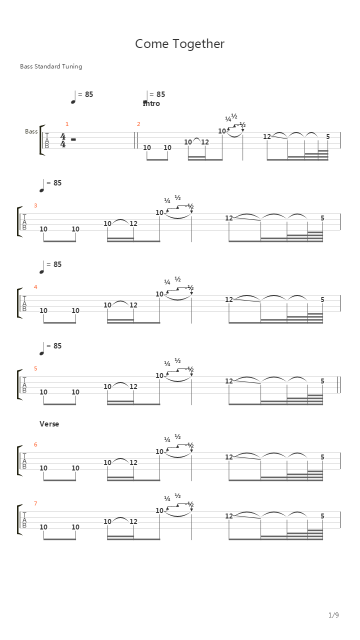 Come Together吉他谱