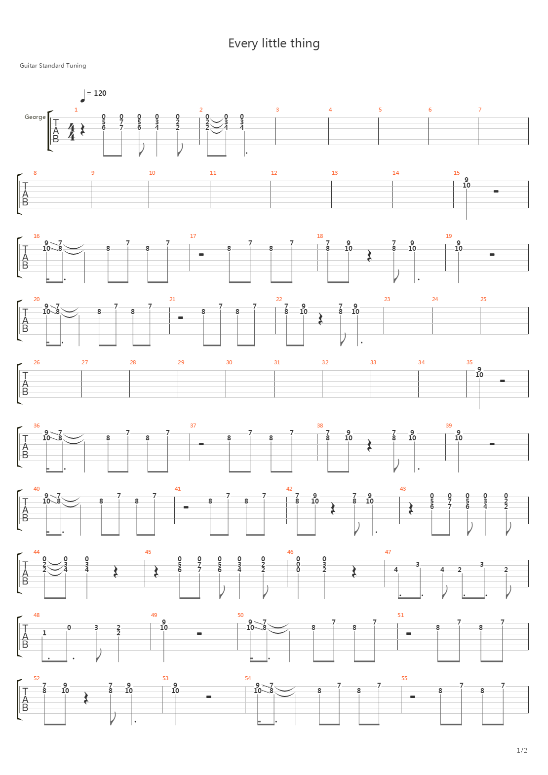 Every little thing吉他谱