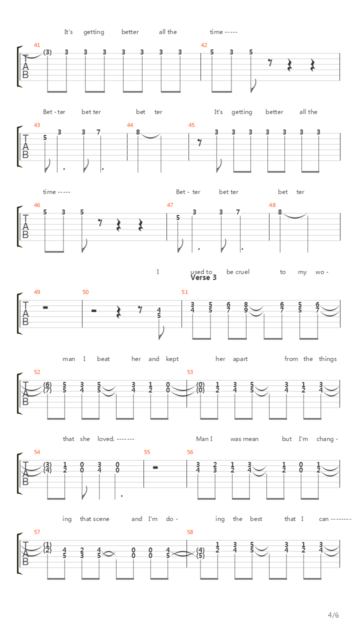 Getting Better吉他谱