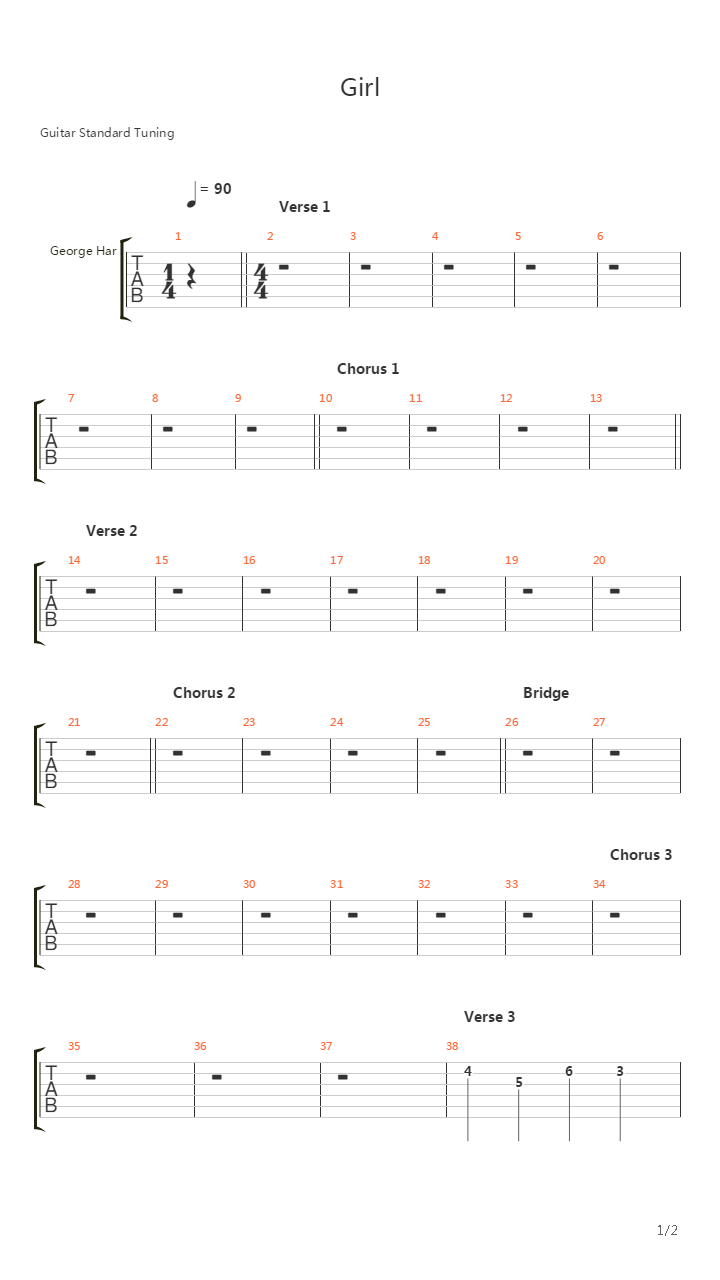Girl吉他谱