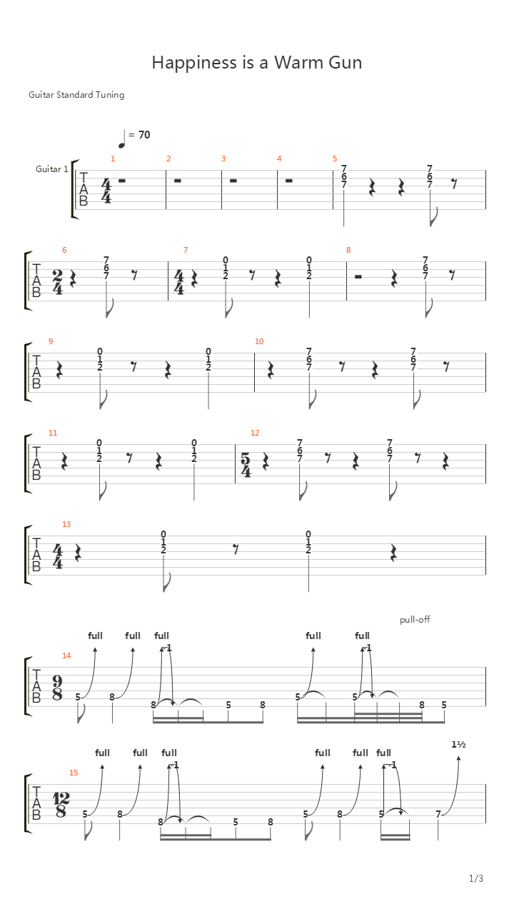 Happiness is a Warm Gun吉他谱