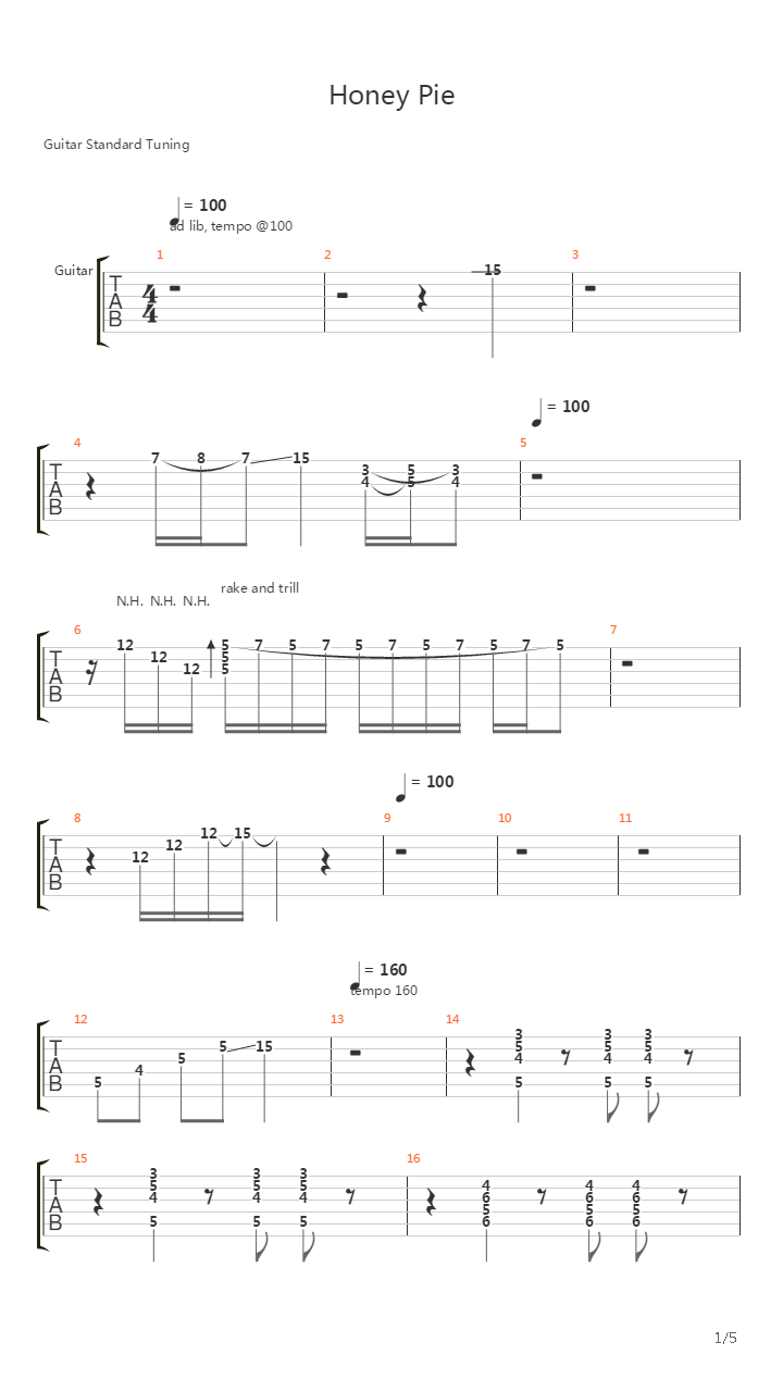 Honey Pie吉他谱