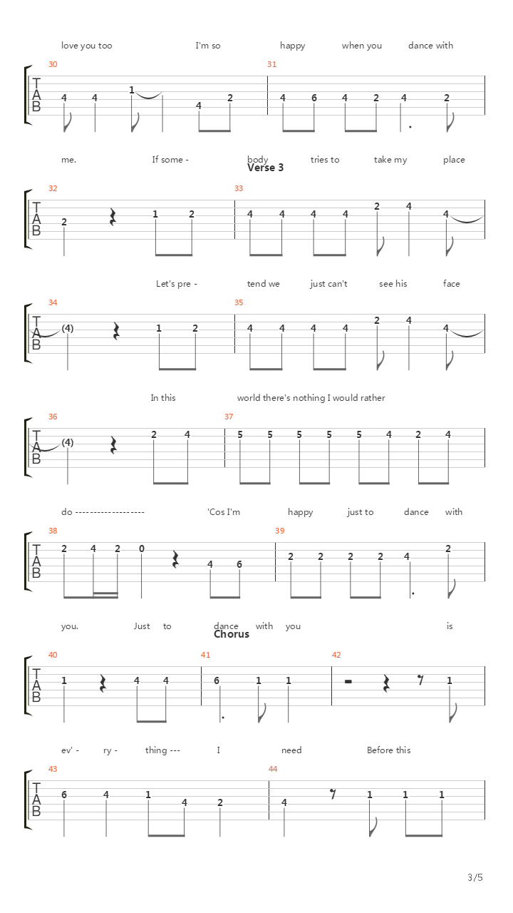 I'm Happy Just To Dance with You吉他谱