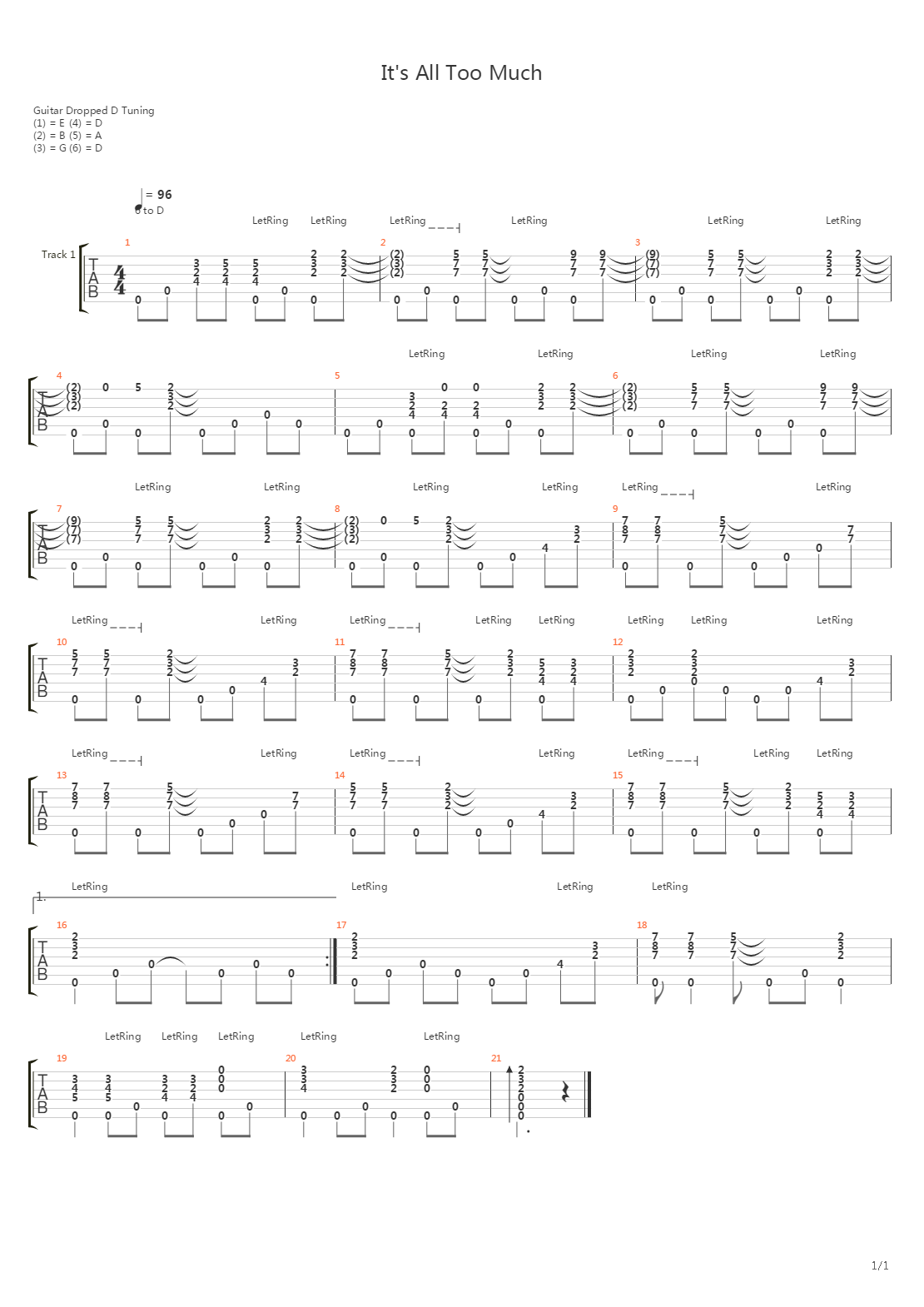 It's All Too Much吉他谱