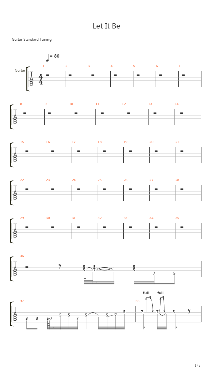 Let It Be吉他谱