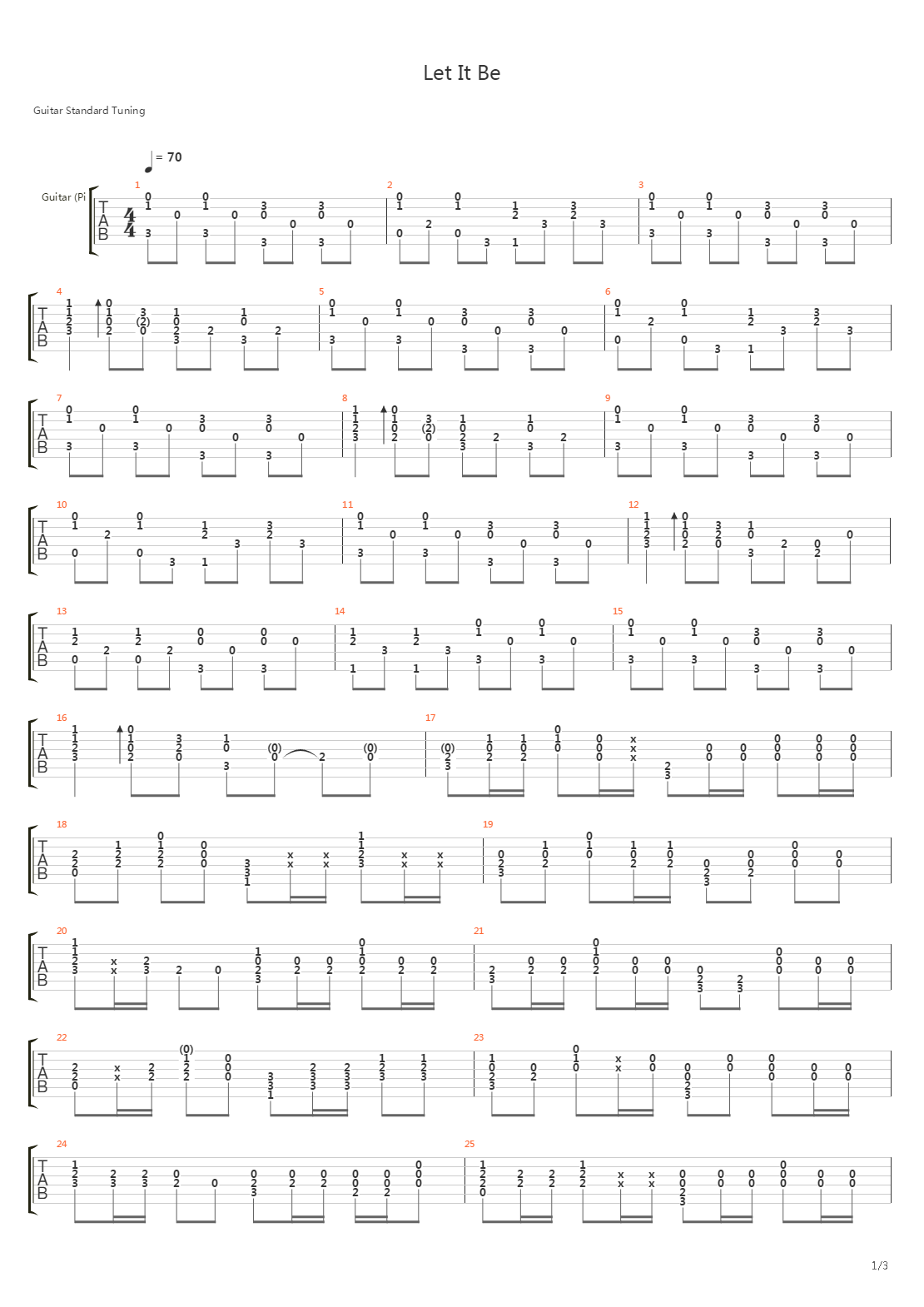 Let It Be吉他谱