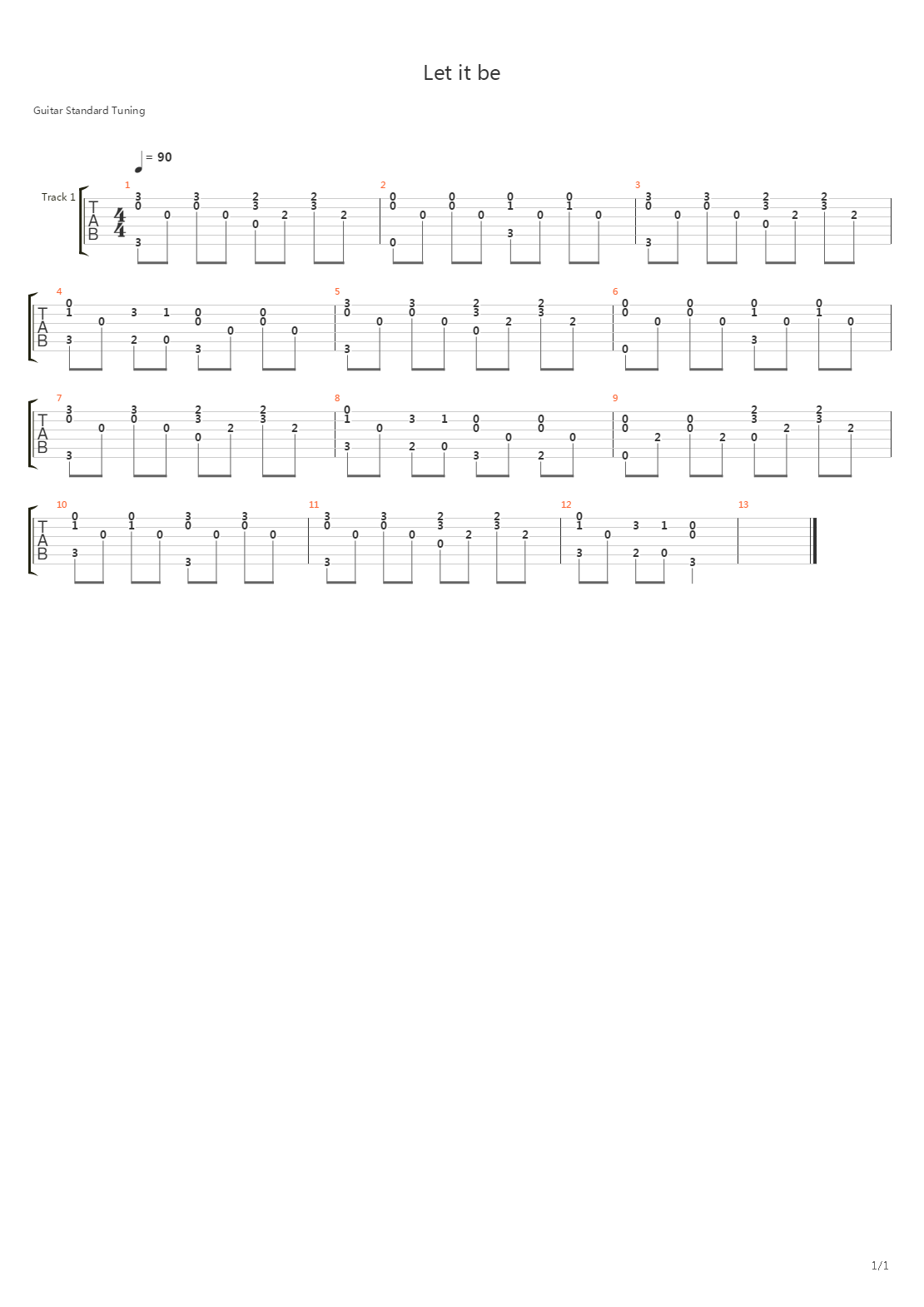 Let it be吉他谱