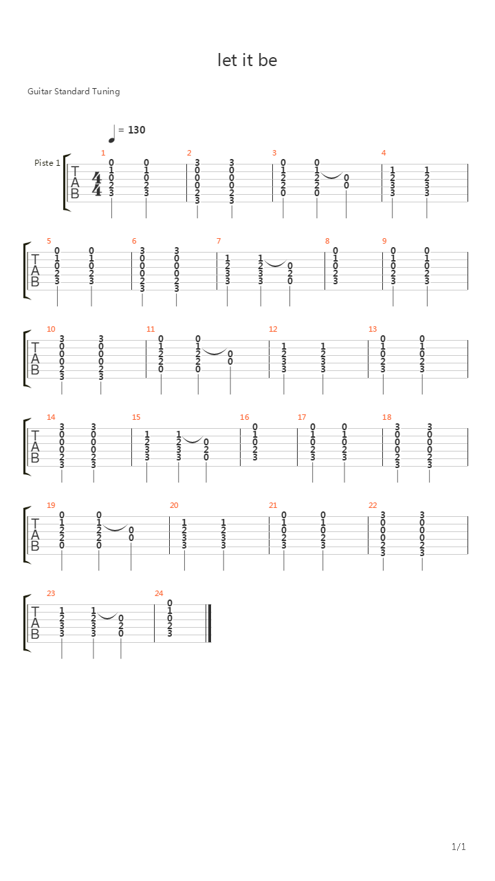 Let it be吉他谱