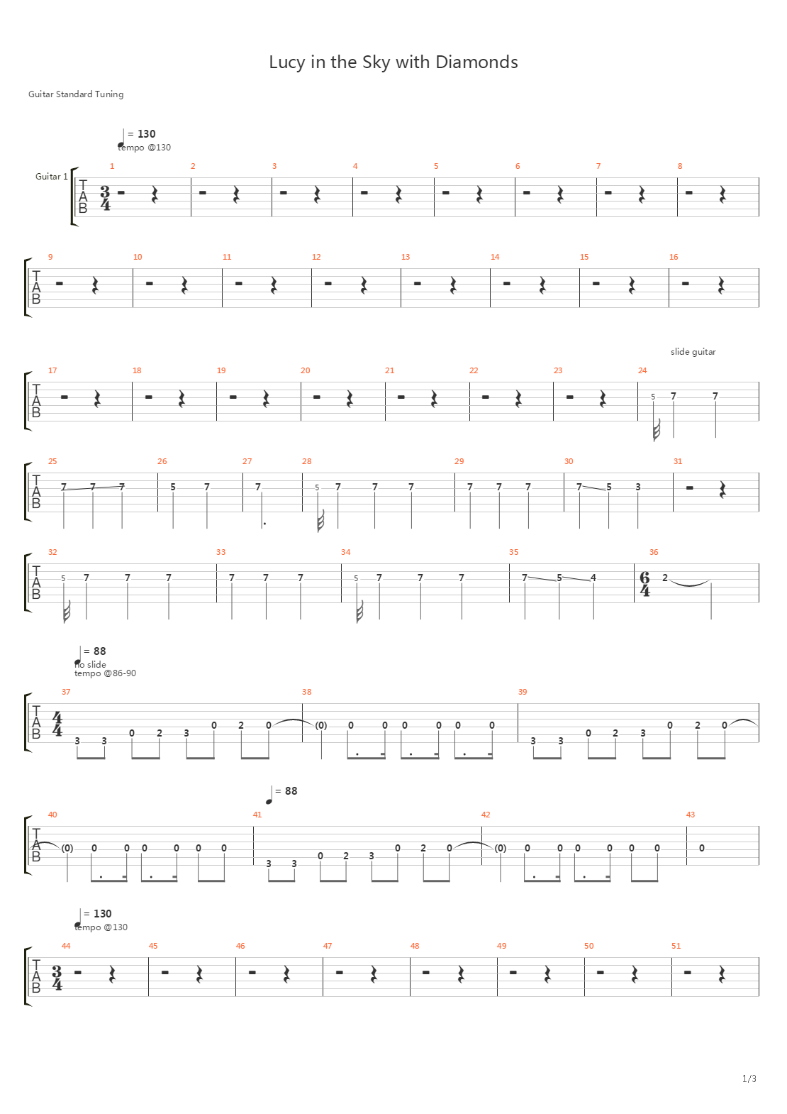 Lucy in the Sky with Diamonds吉他谱