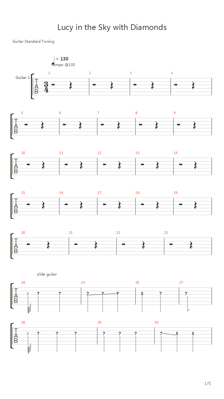 Lucy in the Sky with Diamonds吉他谱