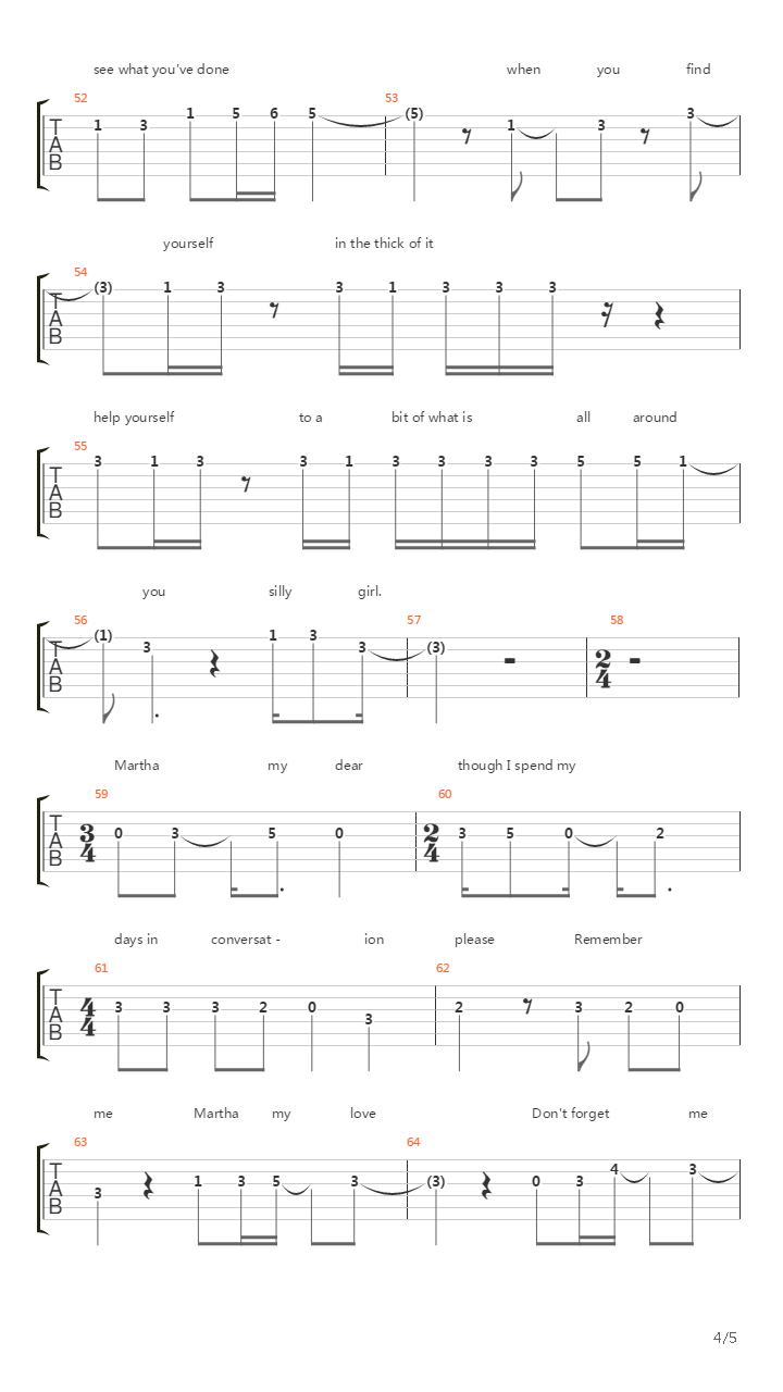 Martha My Dear吉他谱