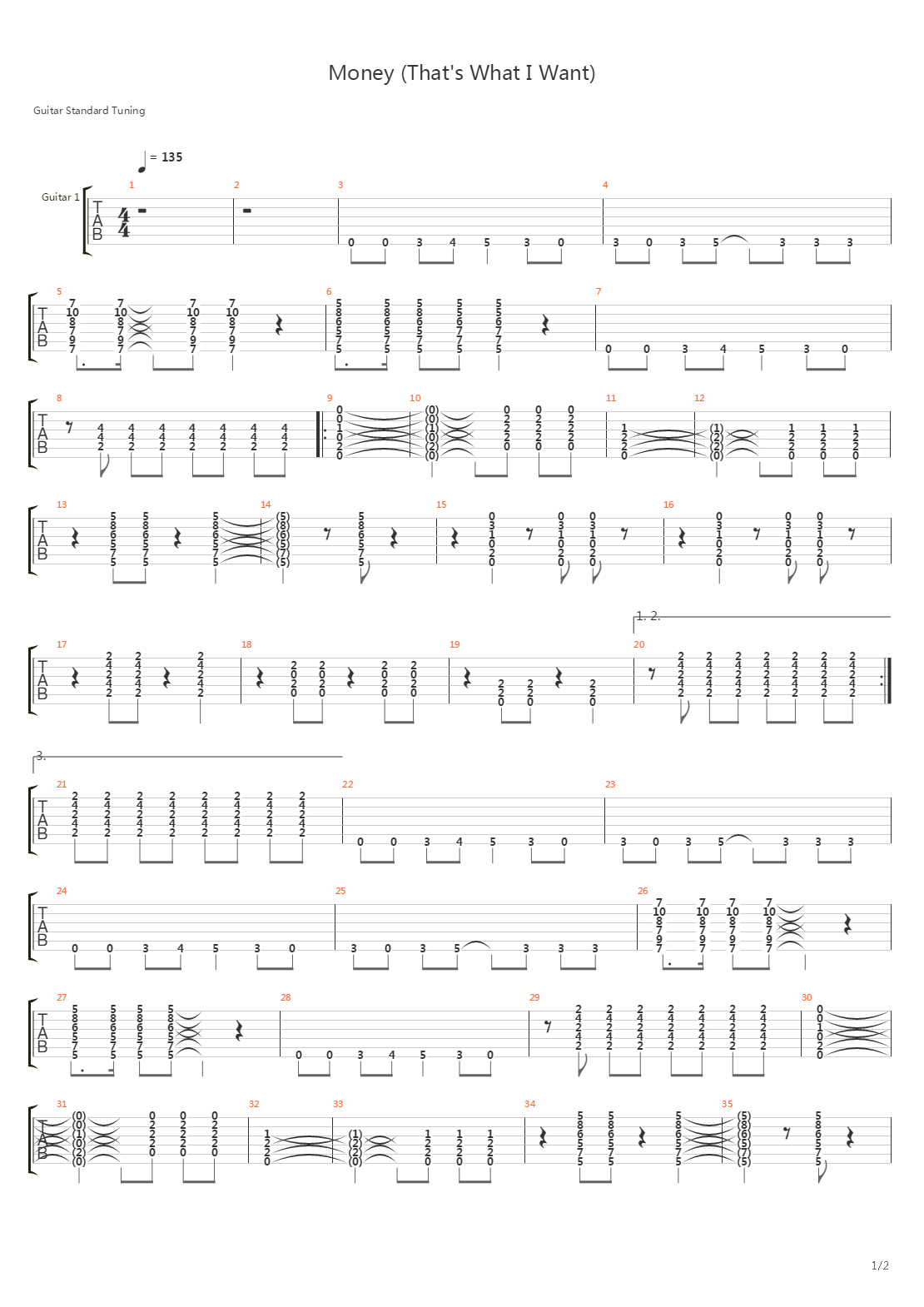 Money (That's What I Want)吉他谱