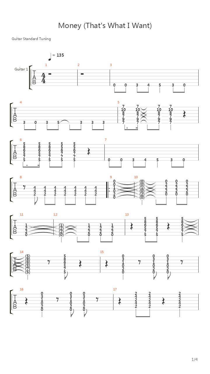 Money (That's What I Want)吉他谱