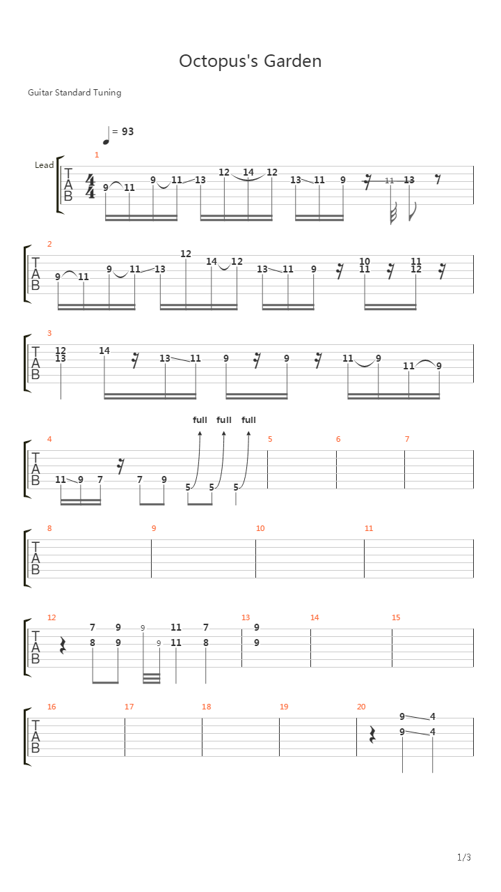 Octopus's Garden吉他谱