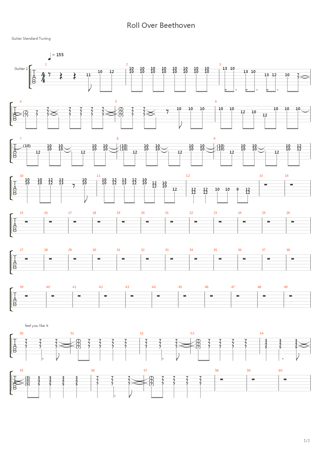 Roll Over Beethoven吉他谱