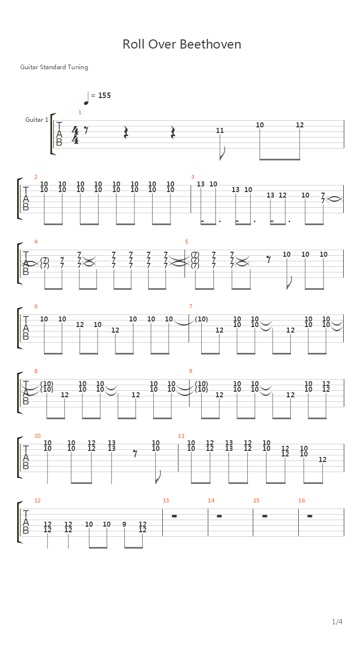 Roll Over Beethoven吉他谱