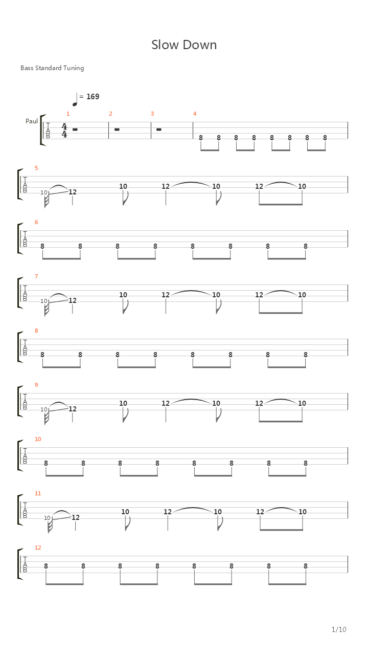 Slow Down吉他谱