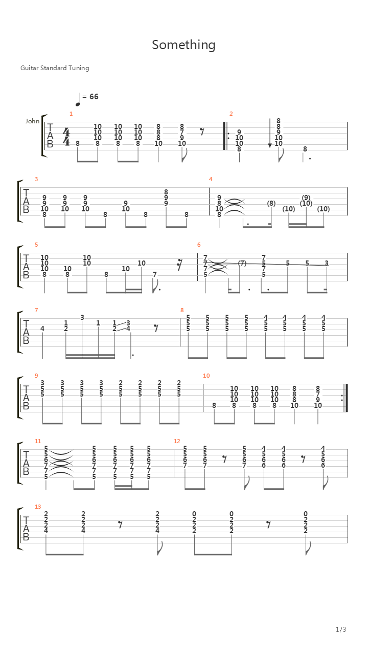 Something吉他谱