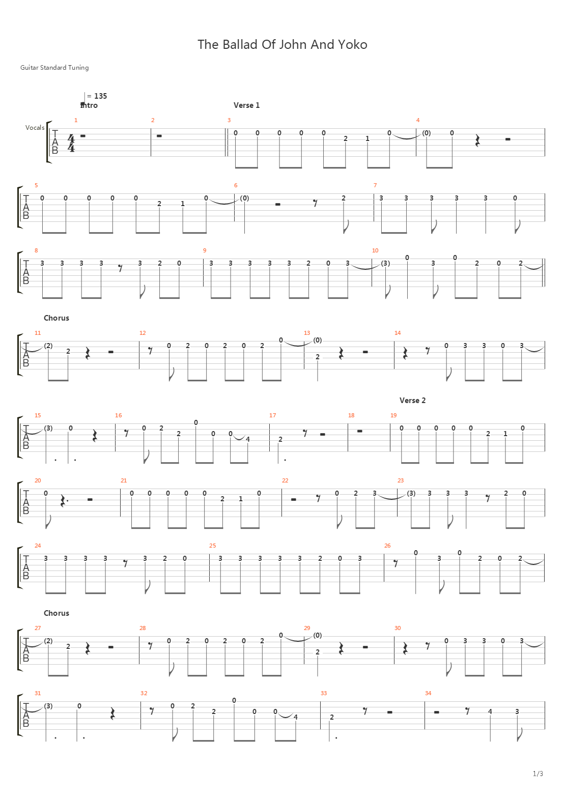 The Ballad Of John And Yoko吉他谱
