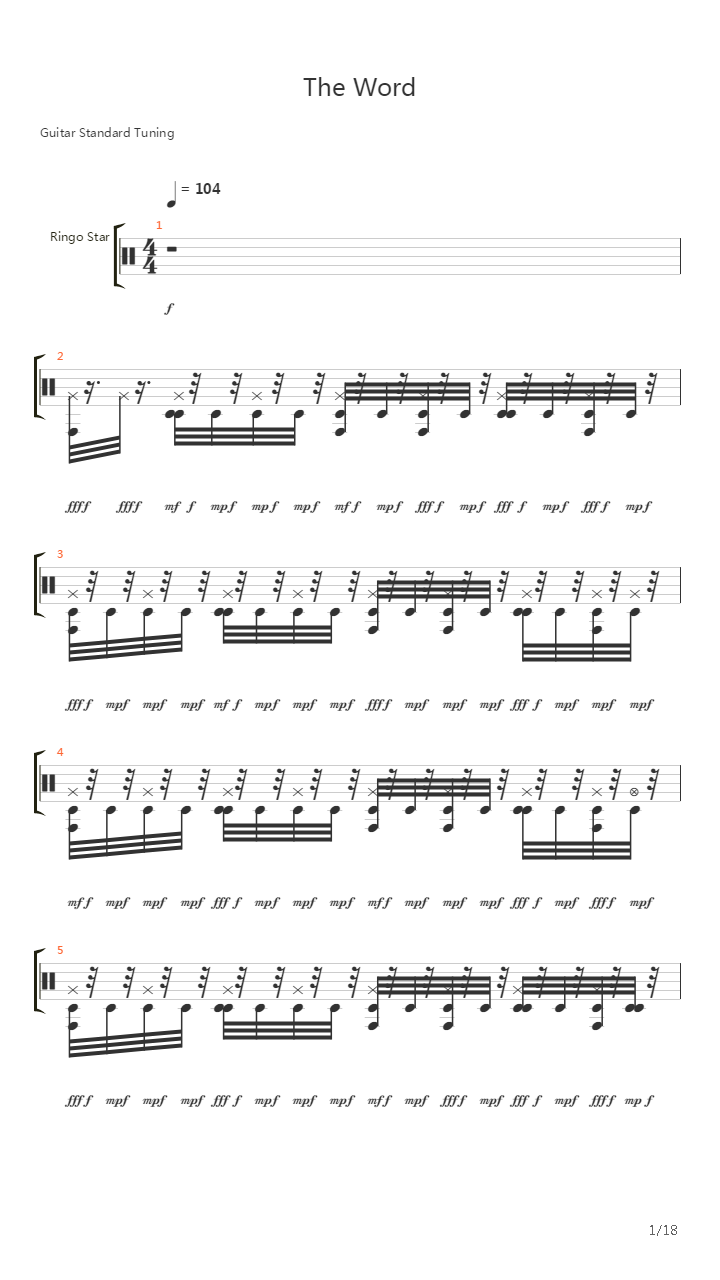 The Word吉他谱